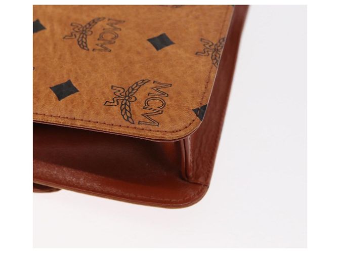 Borsa a Spalla MCM Logogram Vicetos in Pelle PVC Marrone Oro Auth 152173A D'oro - vista 18