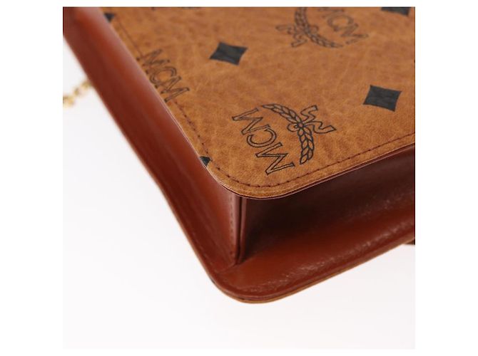 Borsa a Spalla MCM Logogram Vicetos in Pelle PVC Marrone Oro Auth 152173A D'oro - vista 19