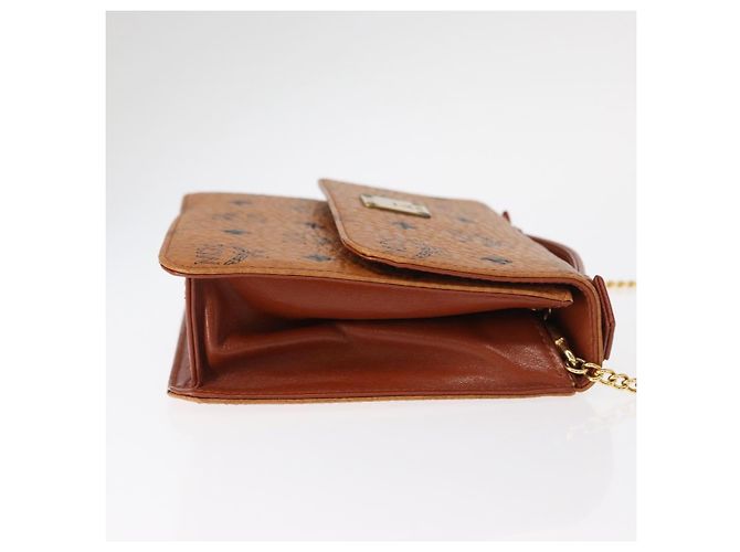 Borsa a Spalla MCM Logogram Vicetos in Pelle PVC Marrone Oro Auth 152173A D'oro - vista 3