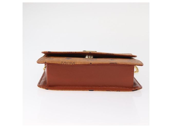 Borsa a Spalla MCM Logogram Vicetos in Pelle PVC Marrone Oro Auth 152173A D'oro - vista 5