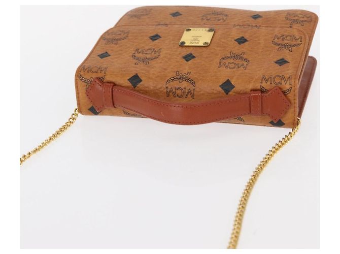 Borsa a Spalla MCM Logogram Vicetos in Pelle PVC Marrone Oro Auth 152173A D'oro - vista 6
