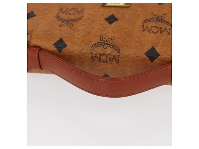 Borsa a Spalla MCM Logogram Vicetos in Pelle PVC Marrone Oro Auth 152173A D'oro - vista 7