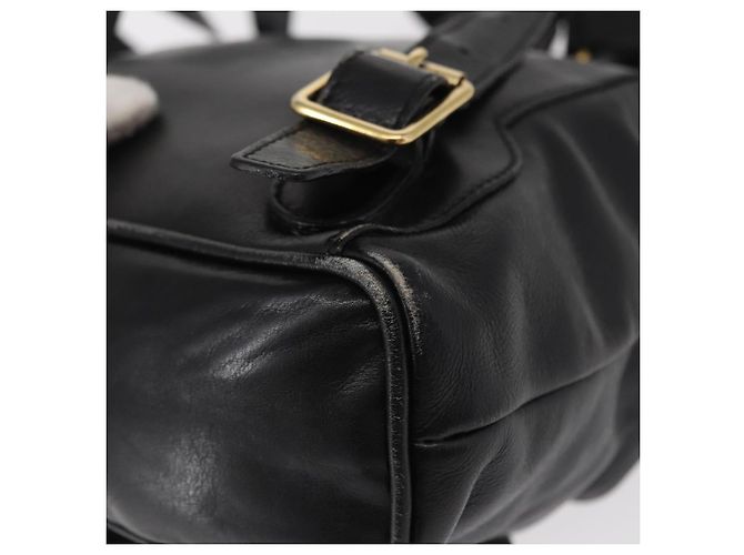 Zaino in Pelle Gucci Bamboo Nero Oro 003 1705 0030 Auth gh1298A - vista 10
