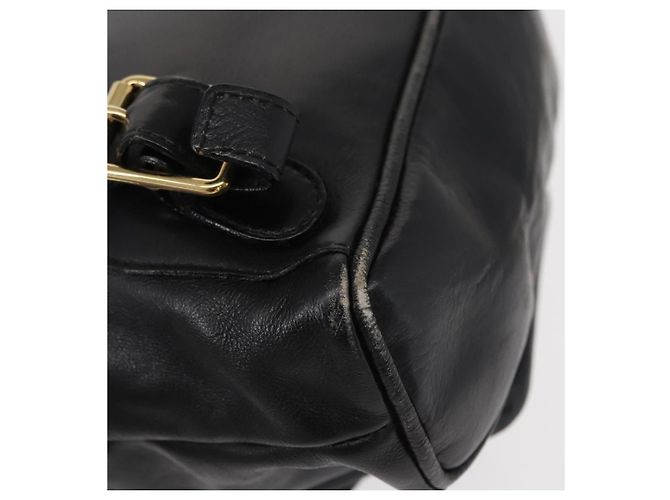 Zaino in Pelle Gucci Bamboo Nero Oro 003 1705 0030 Auth gh1298A - vista 19
