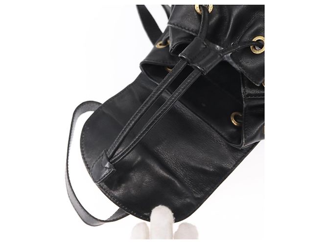 Zaino in Pelle Gucci Bamboo Nero Oro 003 1705 0030 Auth gh1298A - vista 21