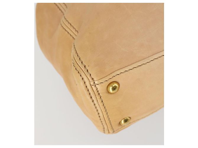 Borsa Tote Miu Miu in pelle beige dorato Auth yk19778A - vista 15
