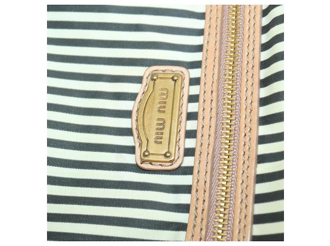Borsa Tote Miu Miu in pelle beige dorato Auth yk19778A - vista 21