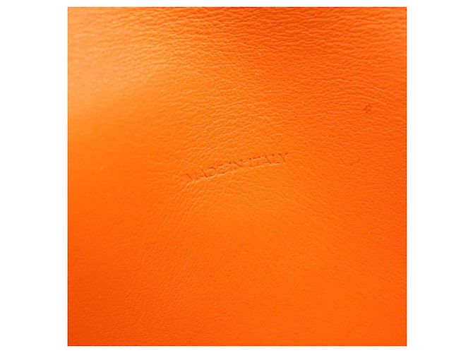 Céline Bolsa de Ombro Triangular de Couro Laranja Auth MY058M - vista 19