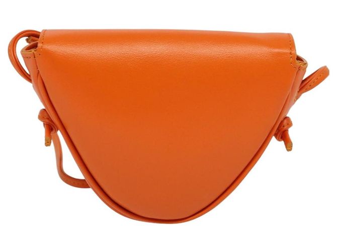 Céline Bolsa de Ombro Triangular de Couro Laranja Auth MY058M - vista 2