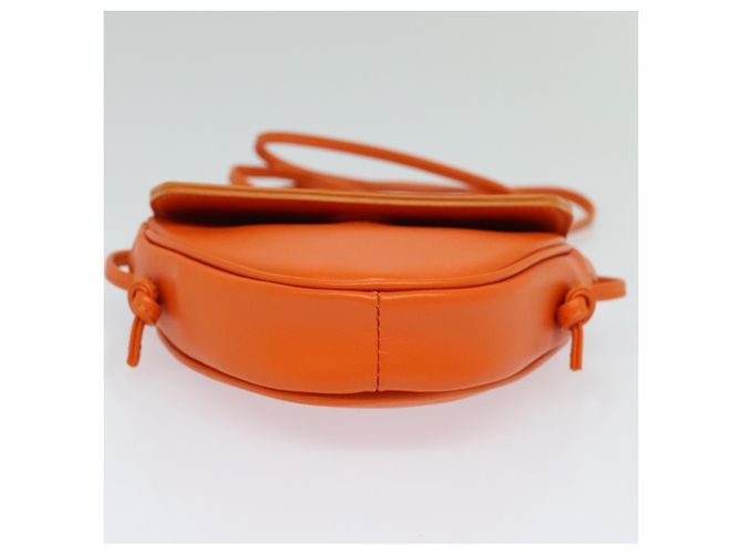 Céline Bolsa de Ombro Triangular de Couro Laranja Auth MY058M - vista 5