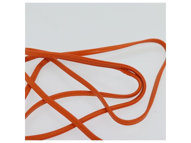 Céline Bolsa de Ombro Triangular de Couro Laranja Auth MY058M - vista 8