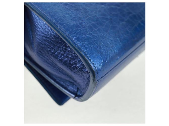 SAINT LAURENT Borsa a Spalla Chain Kate in Pelle Blu Oro Auth 163093SAV D'oro - vista 17