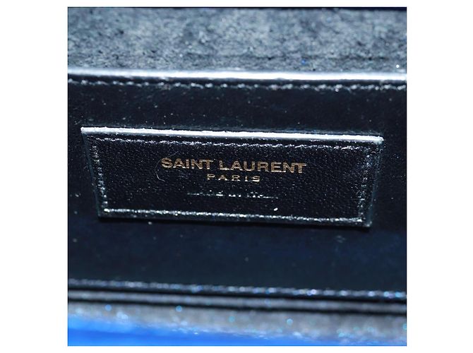 SAINT LAURENT Borsa a Spalla Chain Kate in Pelle Blu Oro Auth 163093SAV D'oro - vista 22