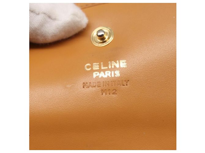 Céline CELINE Macadam Canvas Lange Brieftasche PVC Beige Gold Auth 164073V Golden - Ansicht 12