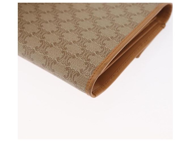 Céline CELINE Macadam Canvas Lange Brieftasche PVC Beige Gold Auth 164073V Golden - Ansicht 16