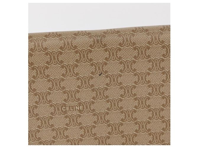 Céline CELINE Macadam Canvas Lange Brieftasche PVC Beige Gold Auth 164073V Golden - Ansicht 3
