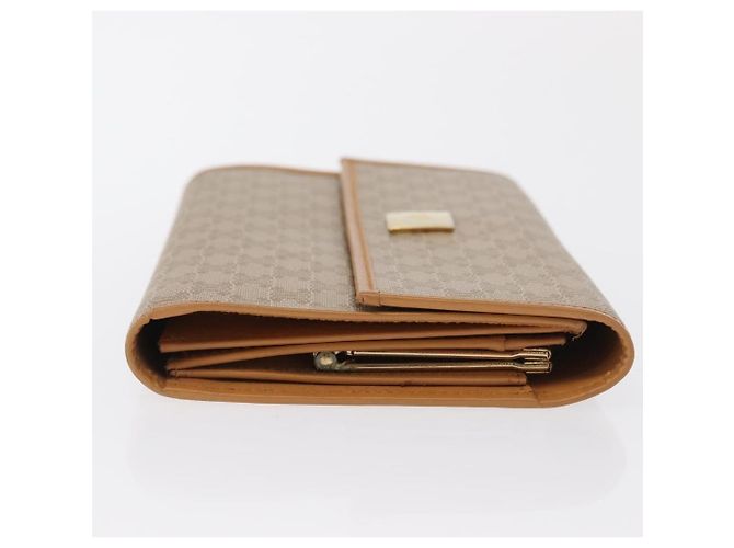 Céline CELINE Macadam Canvas Lange Brieftasche PVC Beige Gold Auth 164073V Golden - Ansicht 4