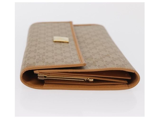 Céline CELINE Macadam Canvas Lange Brieftasche PVC Beige Gold Auth 164073V Golden - Ansicht 5