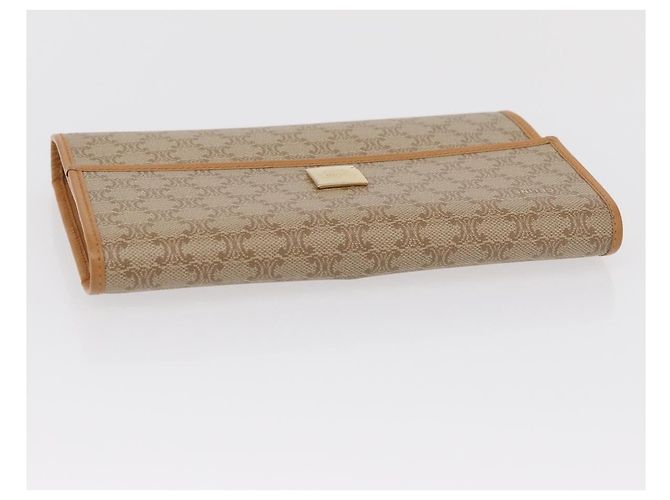 Céline CELINE Macadam Canvas Lange Brieftasche PVC Beige Gold Auth 164073V Golden - Ansicht 6