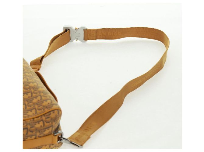 Bolsa Dior Lanco em lona Trotter oblíqua Christian Dior amarela Auth 165473SAM Prata Amarelo - vista 14