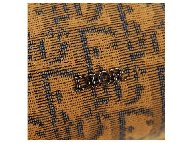 Bolsa Dior Lanco em lona Trotter oblíqua Christian Dior amarela Auth 165473SAM Prata Amarelo - vista 19
