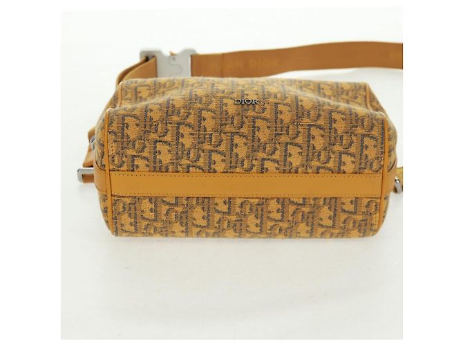 Bolsa Dior Lanco em lona Trotter oblíqua Christian Dior amarela Auth 165473SAM Prata Amarelo - vista 5