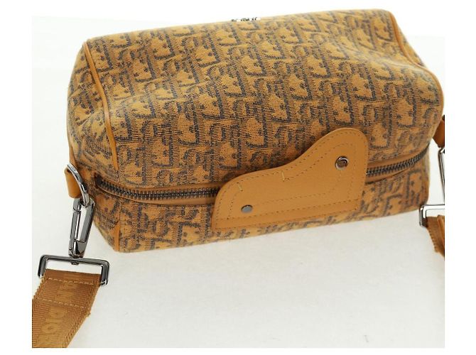Bolsa Dior Lanco em lona Trotter oblíqua Christian Dior amarela Auth 165473SAM Prata Amarelo - vista 6