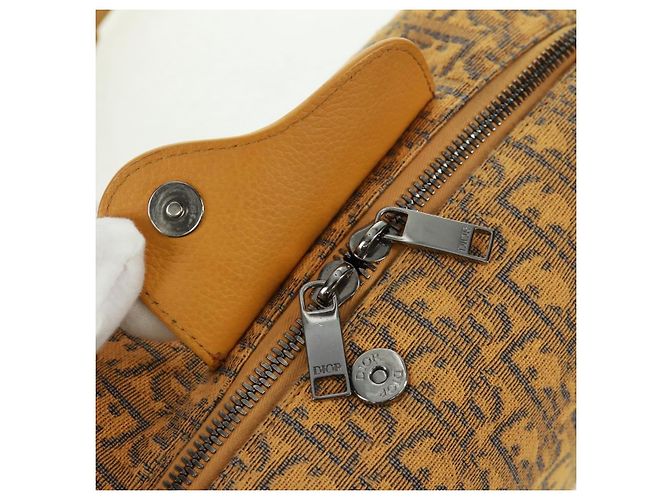 Bolsa Dior Lanco em lona Trotter oblíqua Christian Dior amarela Auth 165473SAM Prata Amarelo - vista 9