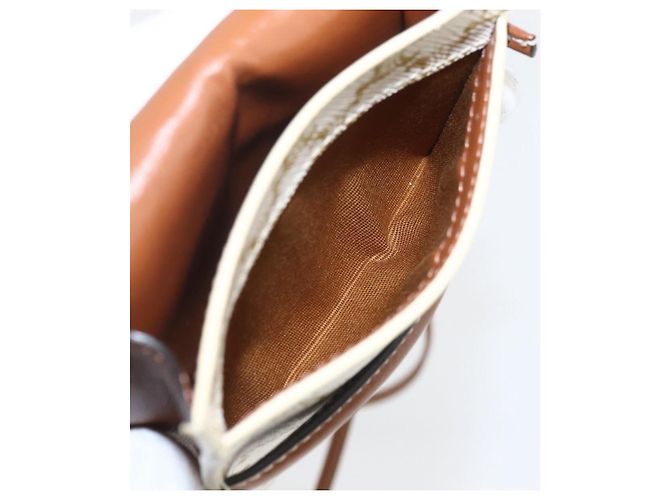 Céline Borsa a Spalla CELINE Triomphe PVC Beige Auth ka1704V - vista 11