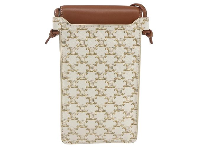 Céline Borsa a Spalla CELINE Triomphe PVC Beige Auth ka1704V - vista 2