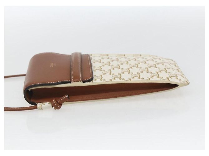 Céline Borsa a Spalla CELINE Triomphe PVC Beige Auth ka1704V - vista 3