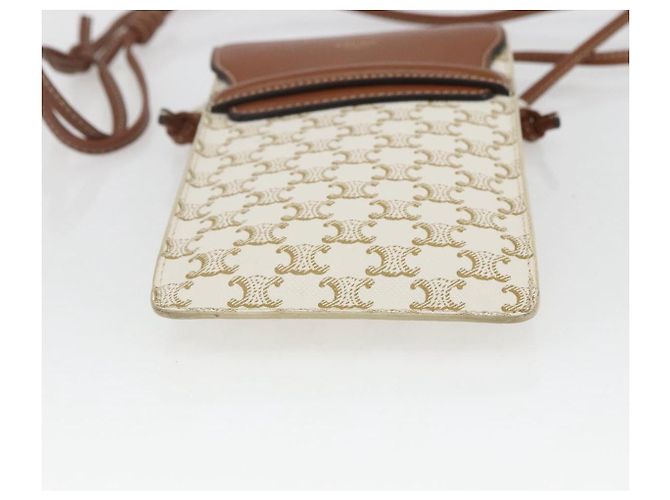 Céline Borsa a Spalla CELINE Triomphe PVC Beige Auth ka1704V - vista 5