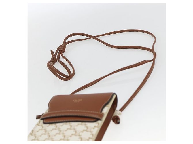 Céline Borsa a Spalla CELINE Triomphe PVC Beige Auth ka1704V - vista 8
