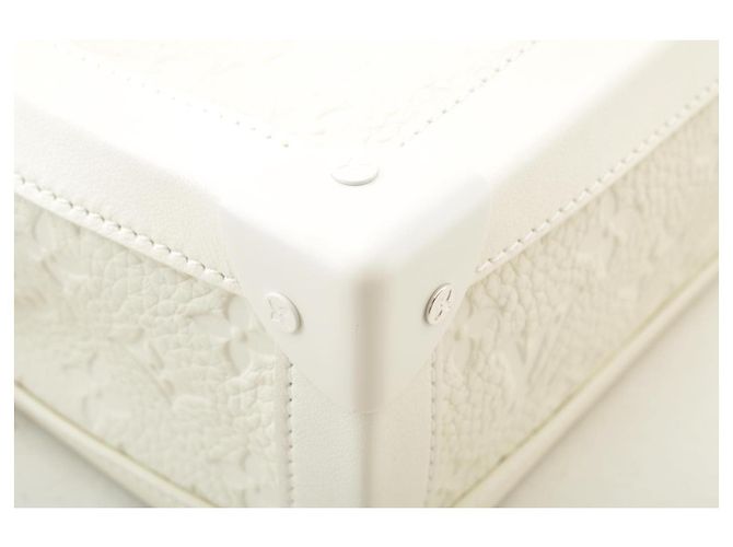 LOUIS VUITTON Borsa a Spalla Virgil Abloh Soft Trunk Box Bianca M53254 Auth ak104SM Bianco - vista 7