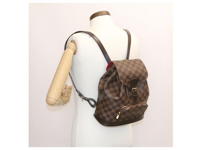 LOUIS VUITTON Zaino Montsouris MM Damier Ebene N51143 LV Auth 26498SAM - vista 12
