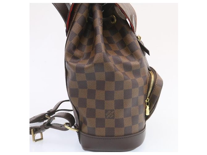 LOUIS VUITTON Zaino Montsouris MM Damier Ebene N51143 LV Auth 26498SAM - vista 3