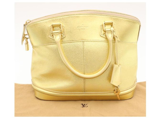 LOUIS VUITTON Borsa a Mano Suhari Lockit PM Pelle Oro M91889 LV Auth 28662SM D'oro - vista 12