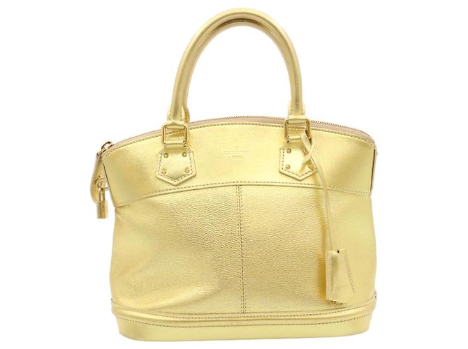 LOUIS VUITTON Borsa a Mano Suhari Lockit PM Pelle Oro M91889 LV Auth 28662SM D'oro - vista 13