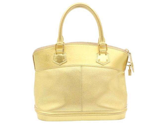 LOUIS VUITTON Borsa a Mano Suhari Lockit PM Pelle Oro M91889 LV Auth 28662SM D'oro - vista 2