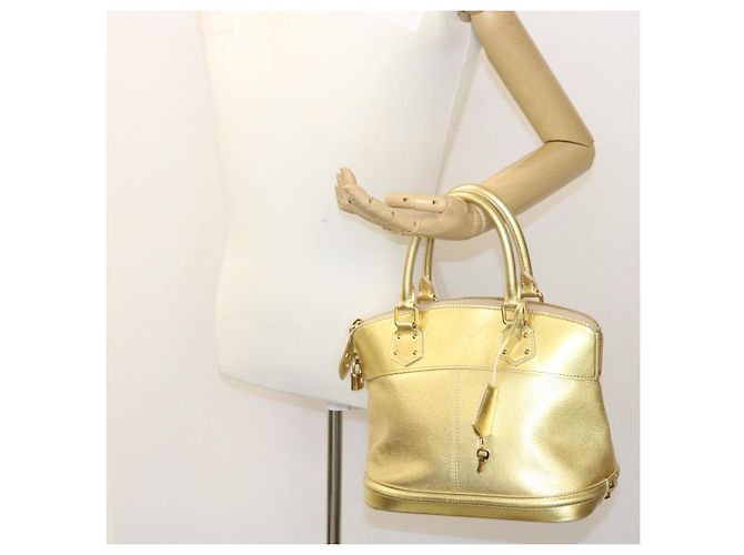 LOUIS VUITTON Borsa a Mano Suhari Lockit PM Pelle Oro M91889 LV Auth 28662SM D'oro - vista 23