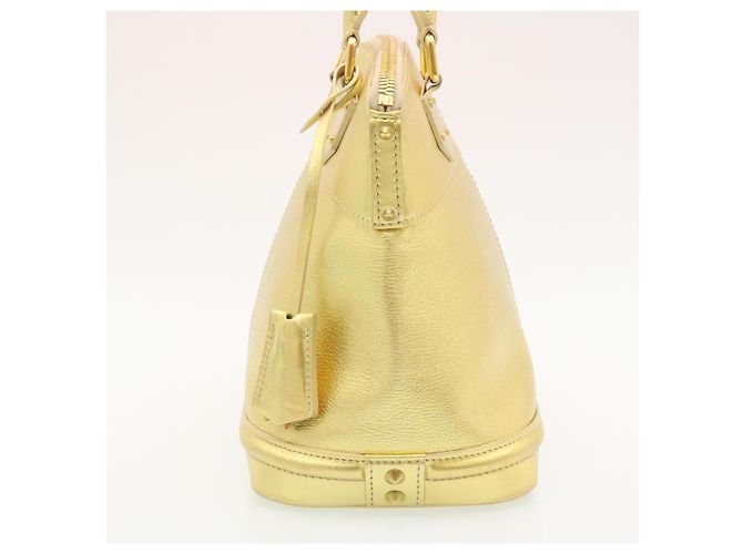 LOUIS VUITTON Borsa a Mano Suhari Lockit PM Pelle Oro M91889 LV Auth 28662SM D'oro - vista 3
