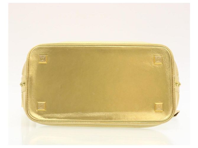 LOUIS VUITTON Borsa a Mano Suhari Lockit PM Pelle Oro M91889 LV Auth 28662SM D'oro - vista 5