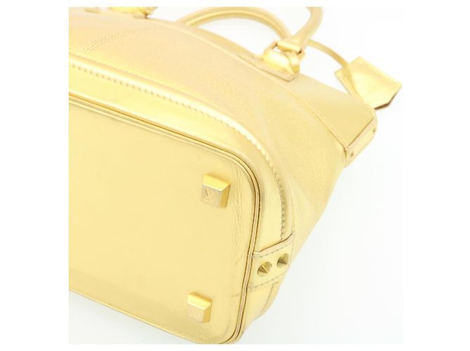 LOUIS VUITTON Borsa a Mano Suhari Lockit PM Pelle Oro M91889 LV Auth 28662SM D'oro - vista 8