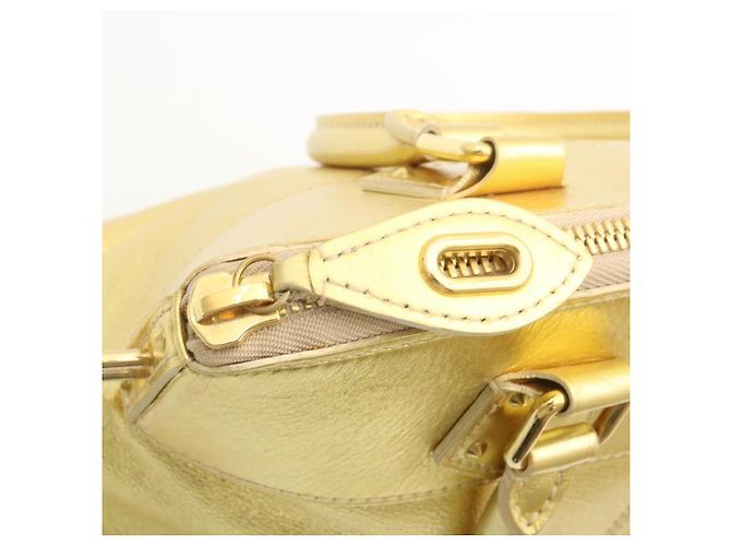 LOUIS VUITTON Borsa a Mano Suhari Lockit PM Pelle Oro M91889 LV Auth 28662SM D'oro - vista 9
