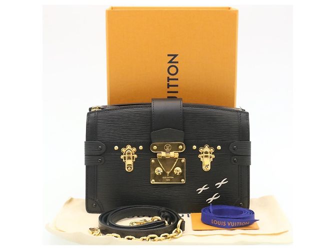 LOUIS VUITTON Epi Trunk Clutch Borsa a Spalla 2Way Nera M53052 LV Auth 28382SM Nero - vista 12