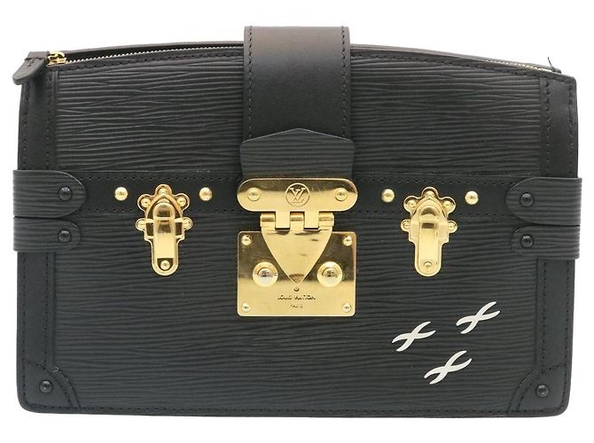LOUIS VUITTON Epi Trunk Clutch Borsa a Spalla 2Way Nera M53052 LV Auth 28382SM Nero - vista 13