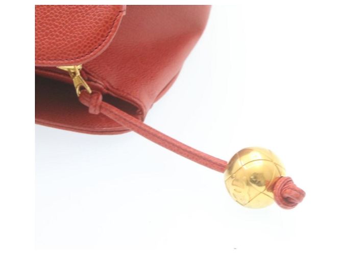 Borsa a spalla CHANEL Chain COCO Mark Super modello in pelle caviar rossa CC Auth am2162gSAV Rosso - vista 17
