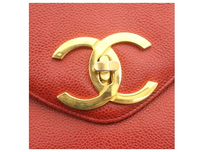 Borsa a spalla CHANEL Chain COCO Mark Super modello in pelle caviar rossa CC Auth am2162gSAV Rosso - vista 18