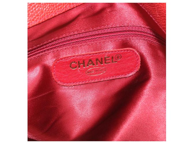 Borsa a spalla CHANEL Chain COCO Mark Super modello in pelle caviar rossa CC Auth am2162gSAV Rosso - vista 19