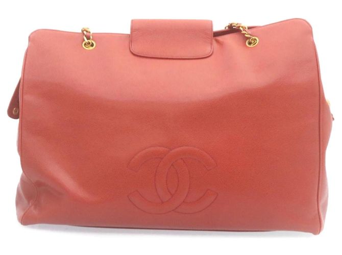 Borsa a spalla CHANEL Chain COCO Mark Super modello in pelle caviar rossa CC Auth am2162gSAV Rosso - vista 2